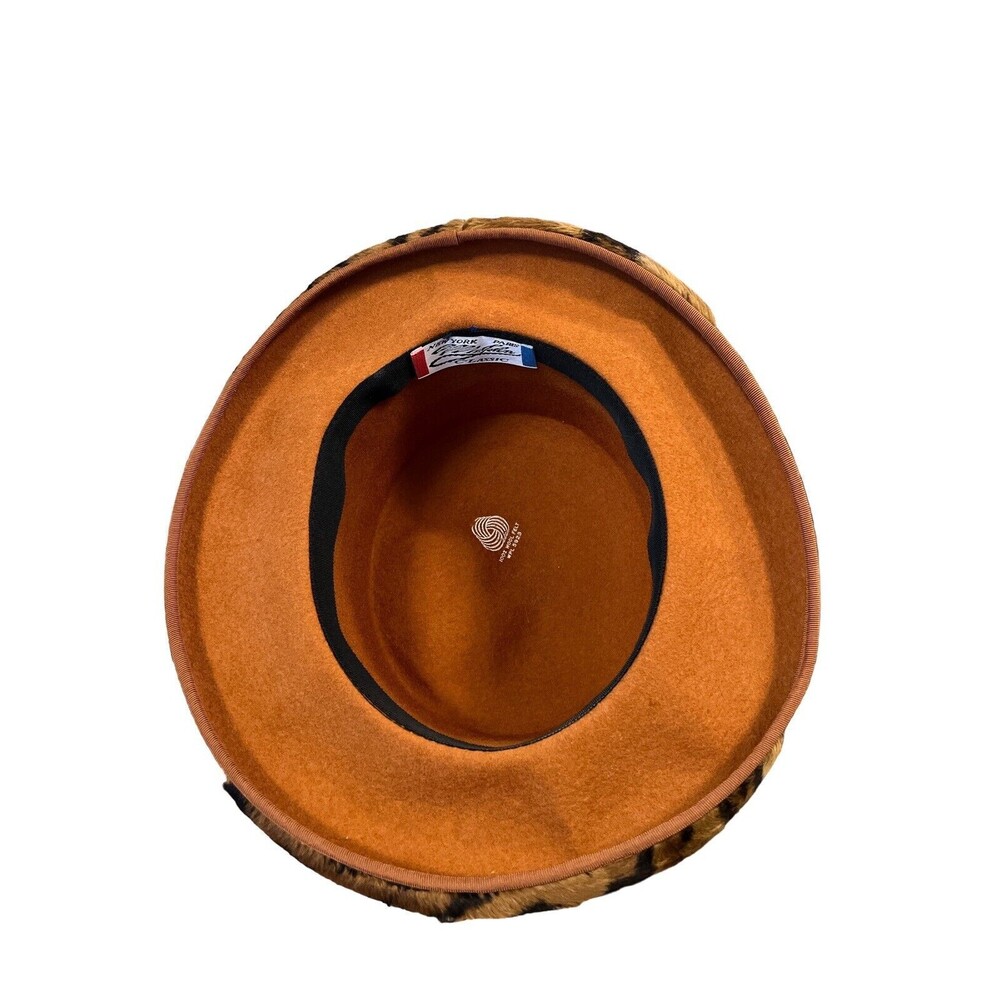 Vtg MR JOHN CLASSIC NEW‎ YORK PARIS TAN WOOL & Pheasant FEATHER Church DERBY Hat - Picture 3 of 5